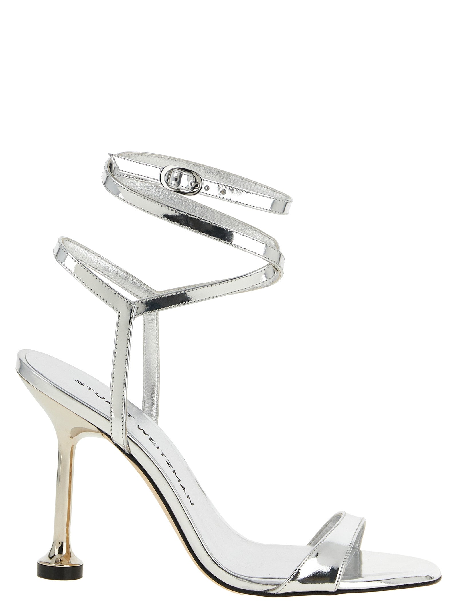 Leather Wrap Sandals with Sculpted Heel for Summer