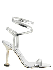 Leather Wrap Sandals with Sculpted Heel for Summer