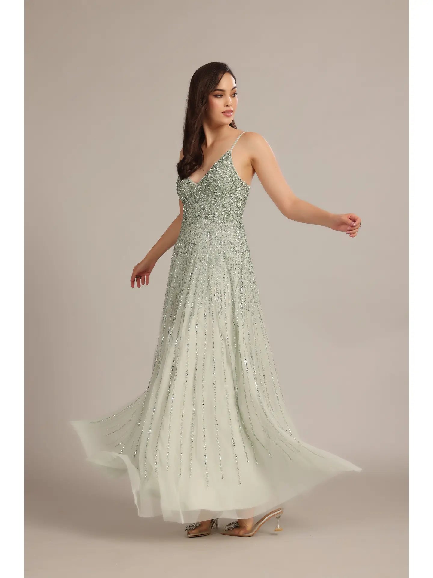 Legacy Embellished Maxi Dress in Sage Green UK6 / Sage Green Legacy Embellished Maxi Dress in Sage Green UK6 / Sage Green