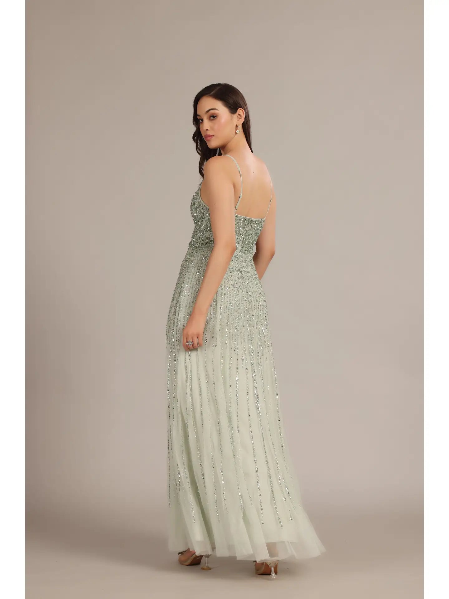 Legacy Embellished Maxi Dress in Sage Green