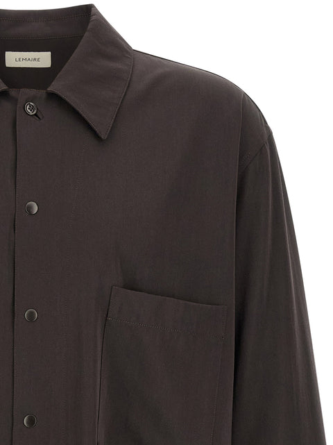 Lemaire Brown Wool Gabardine Overshirt