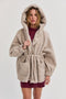 Lenny Drawstring Waist Hooded Bouclé Jacket