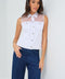 Lenox Organza & Performance Twill Sleeveless Trucker Vest