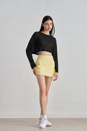 Leona Sheer Long Sleeve Cropped Cover-Up Black-TOP-91thelabel-S/M-Black-Urbanheer