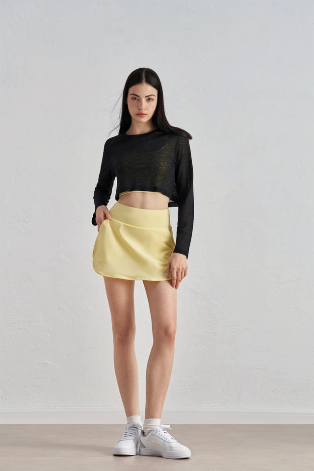 Leona Sheer Long Sleeve Cropped Cover-Up Black-TOP-91thelabel-S/M-Black-Urbanheer