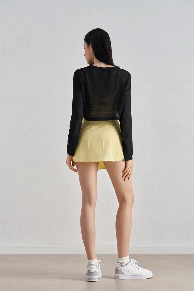 Leona Sheer Long Sleeve Cropped Cover-Up Black-TOP-91thelabel-S/M-Black-Urbanheer