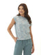 Leoni Off-Shoulder Marble Rib Top