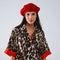 Leopard 3/4 Sleeves Shirt with Red Details-Shirt-Q2-S-Brown-Urbanheer