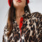 Leopard 3/4 Sleeves Shirt with Red Details-Shirt-Q2-S-Brown-Urbanheer