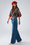 Leopard 3/4 Sleeves Shirt with Red Details-Shirt-Q2-S-Brown-Urbanheer