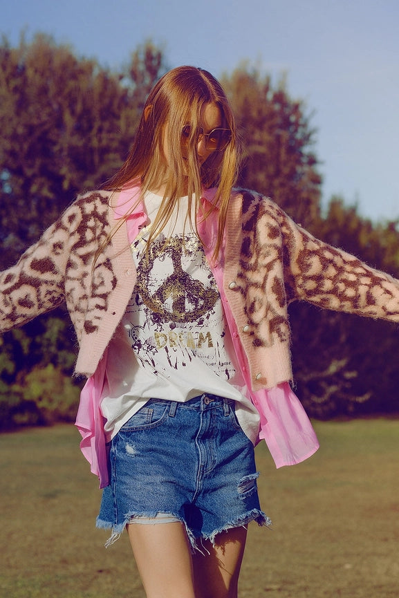 Leopard Print Cardigan with Wool in Pink-Cardigan-Q2-One Size-Pink-Urbanheer