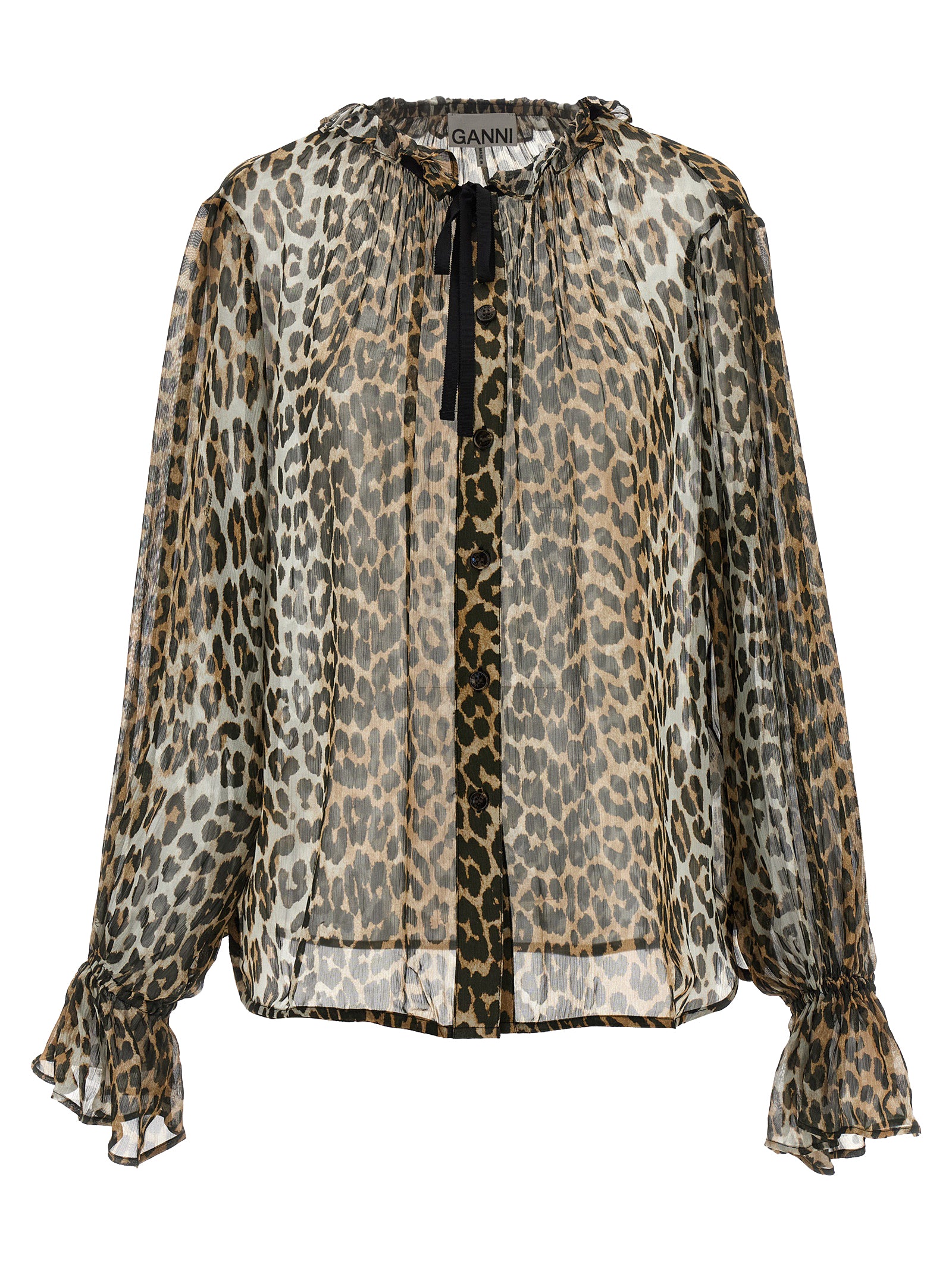 Leopard Print Chiffon Shirt for Comfort