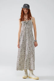 Leopard Print Maxi Dress with Knot Detail-Dress-Q2-S-Beige-Urbanheer