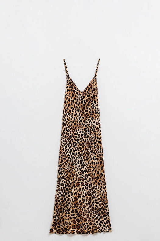 Leopard Print Midi Slip Dress-Dress-Q2-S-Brown-Urbanheer