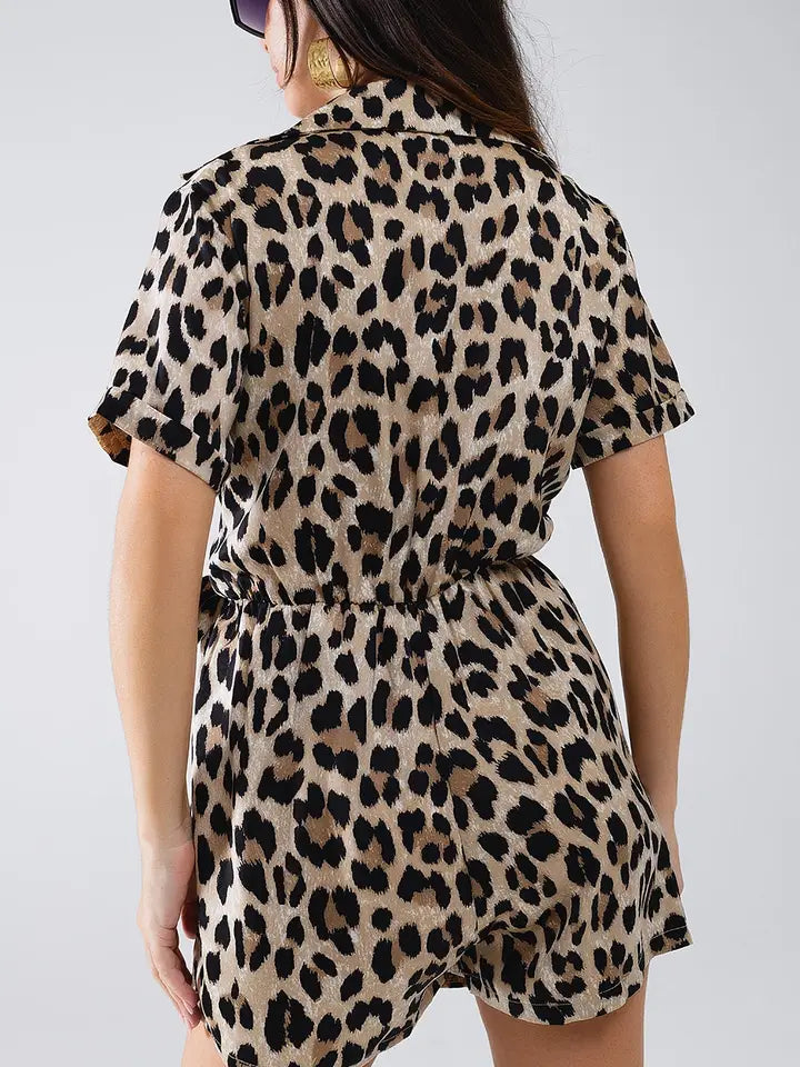 Leopard Print Wrap Playsuit-Jumpsuit-Q2-S-Brown-Urbanheer