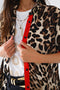 Leopard Shirt with Red Button Placket and Red Sleeves Detail-Shirt-Q2-S-Brown-Urbanheer
