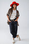 Leopard Shirt with Red Button Placket and Red Sleeves Detail-Shirt-Q2-S-Brown-Urbanheer
