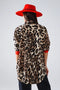 Leopard Shirt with Red Button Placket and Red Sleeves Detail-Shirt-Q2-S-Brown-Urbanheer