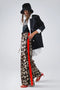 Leopard Straight Pants with Red Stripes Down the Sides-Pants-Q2-S-Brown-Urbanheer