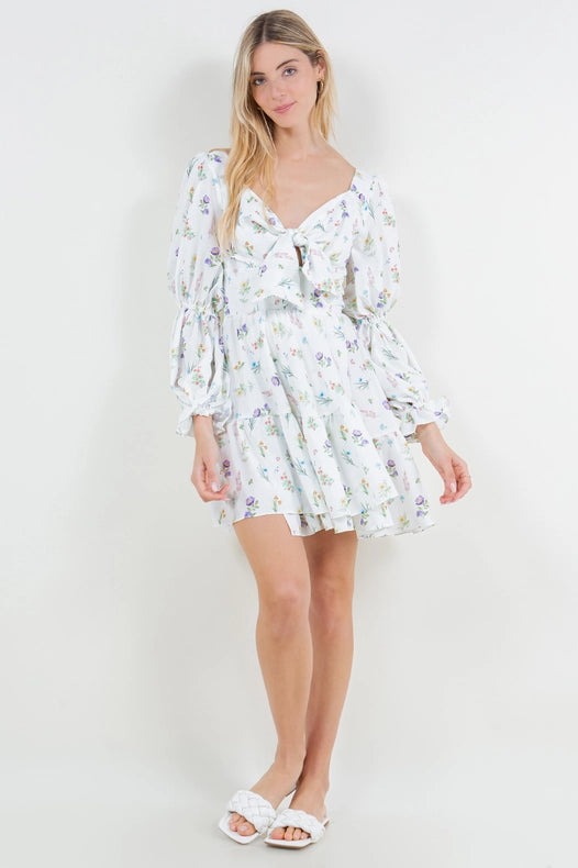 Lexi Dress-Dress-Betsy Moss-XS-White Print-Urbanheer