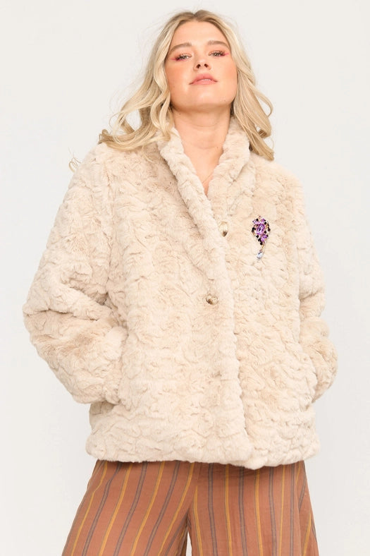 Lezly Fur Jacket-Jacket-Aratta-L-Pearl-Urbanheer