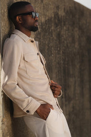 Light Beige Suede Outershirt-Coat-DONATO-S-Urbanheer