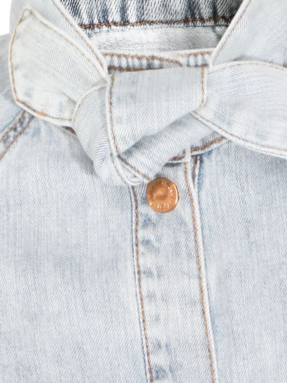 Light Blue Denim Tie-Detail Summer Top