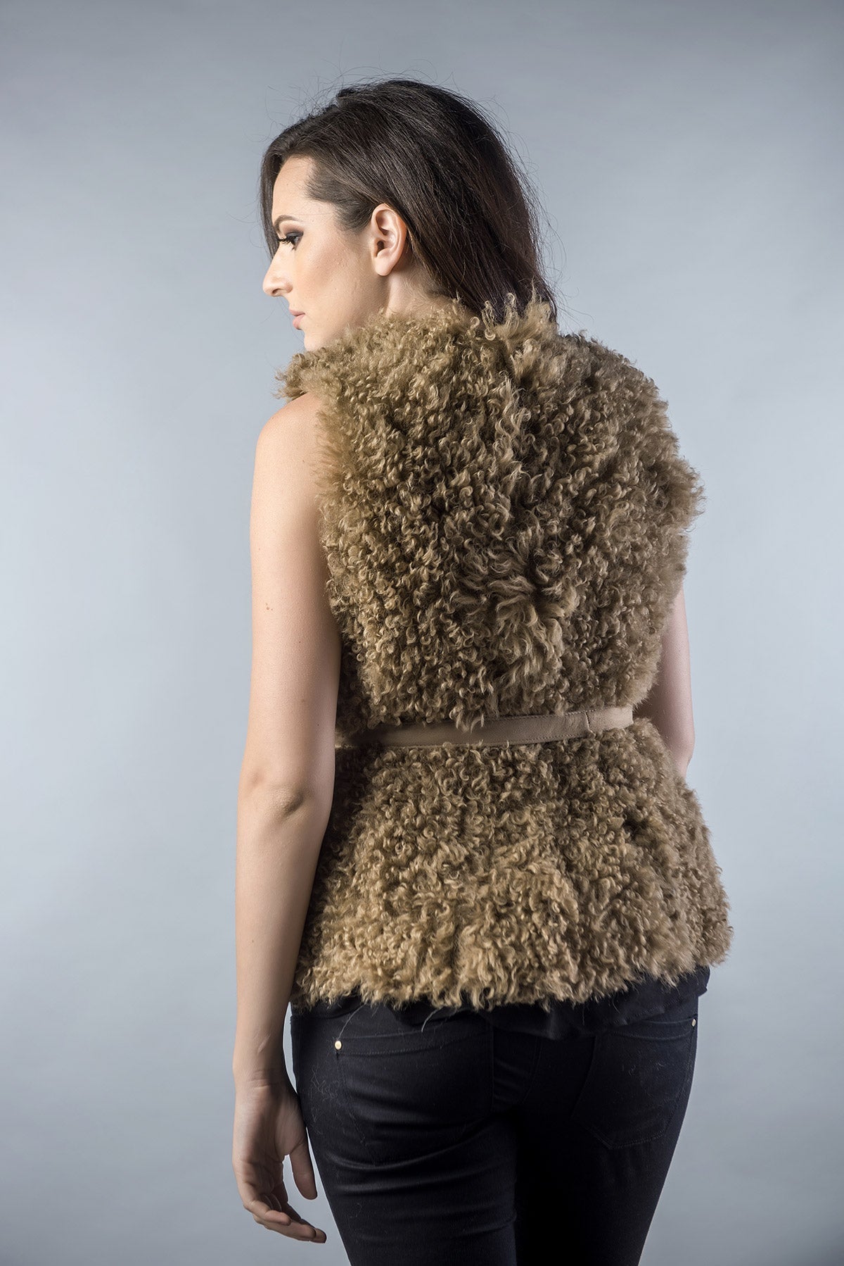 Light Brown Genuine Merino Shearling Vest-Fur Vests & Gilets-Buy Me Fur Ltd-Light Brown-S-Genuine Merino Shearling Fur-Urbanheer
