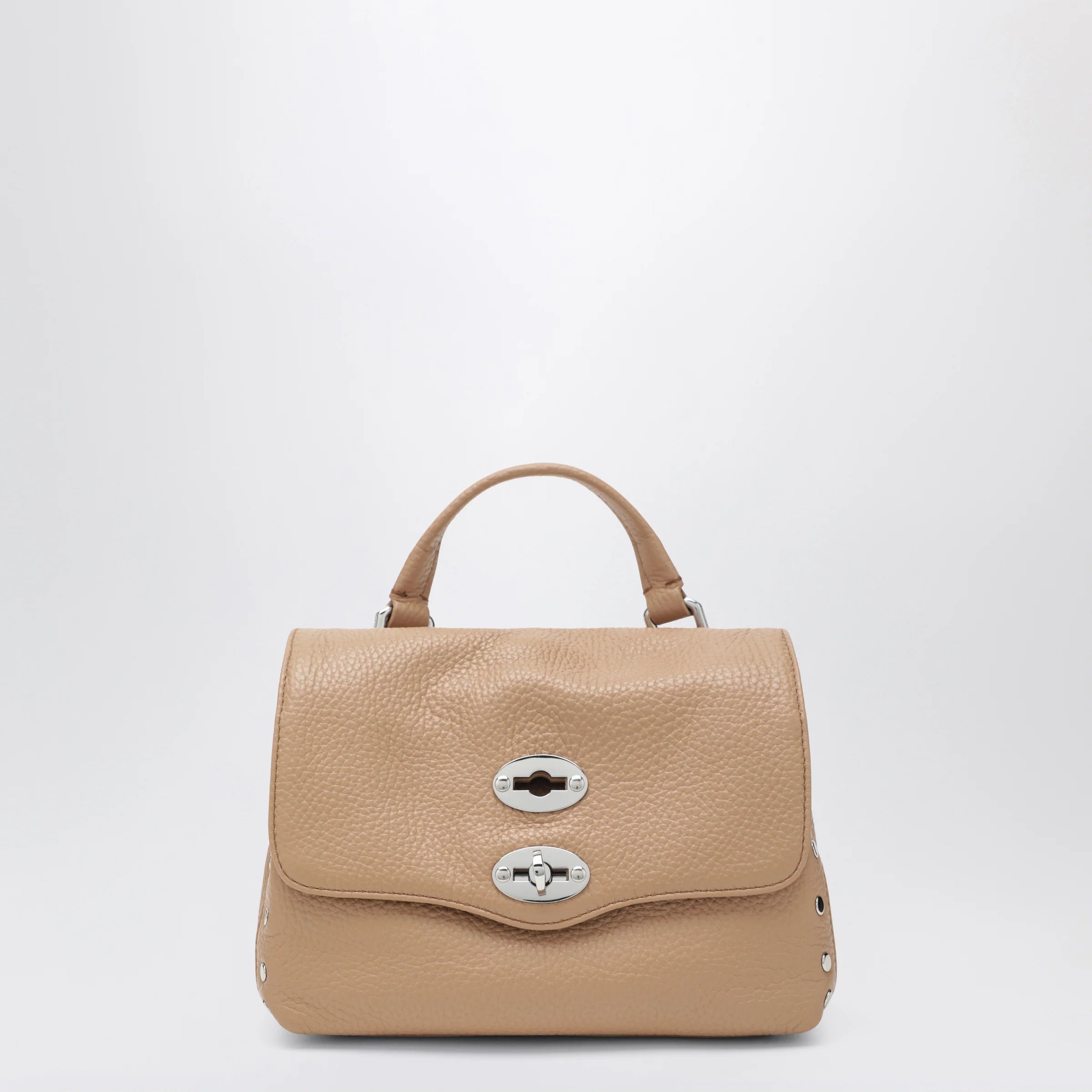 Light Brown Hammered Leather Mini Bag for Everyday Use