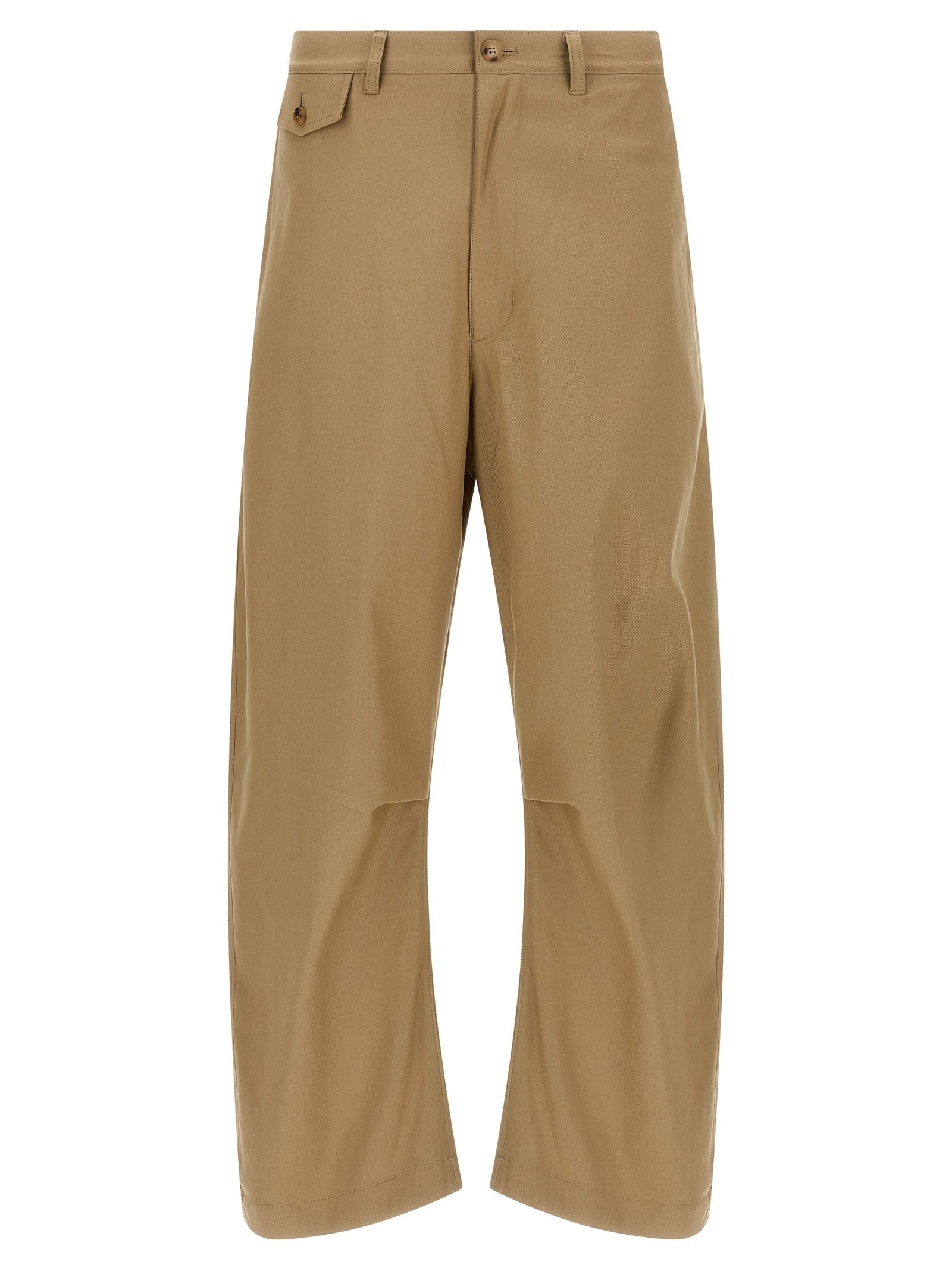 Light Cotton Curved Leg Pants for Breathable Comfort