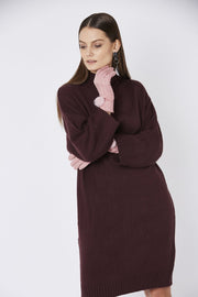 Light Pink Faux Suede Gloves With Faux Fur Pom-Gloves-Buy Me Fur Ltd-One Size-Light Pink-Faux Suede-Urbanheer