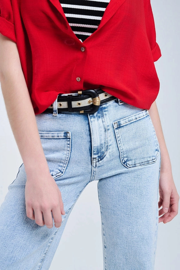 Light Wash Jeans with Wide Leg and Pockets-Jeans-Q2-XS-Blue-Urbanheer