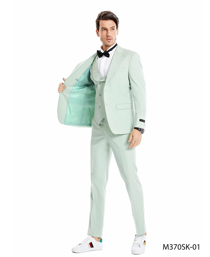 Light Weight Linen Suits, 3-PC Skinny Fit,Mint-Suits-Suits America-54R/48W-Mint-Urbanheer