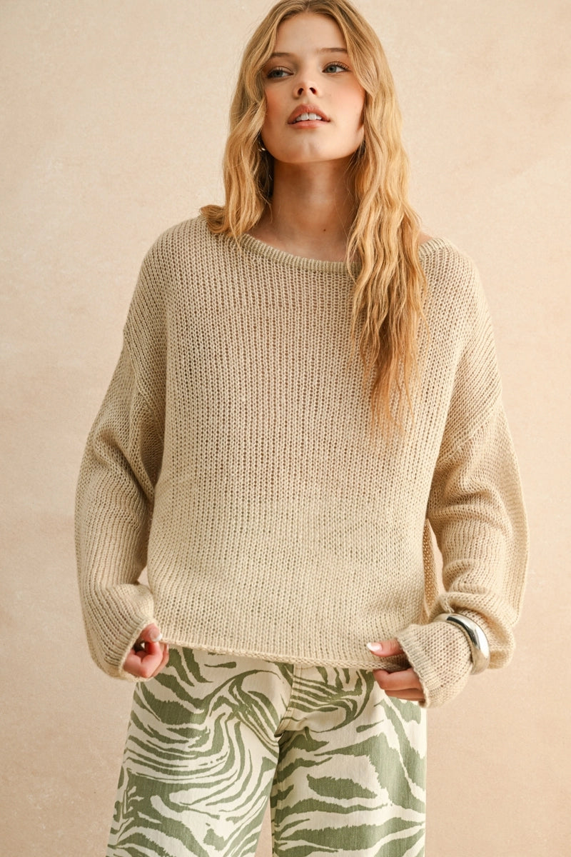 Light Weight Long Sleeve Knitted Top