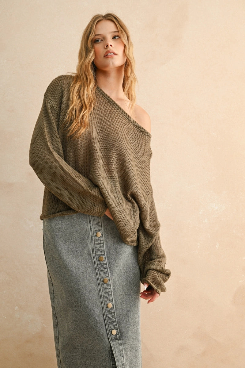 Light Weight Long Sleeve Knitted Top