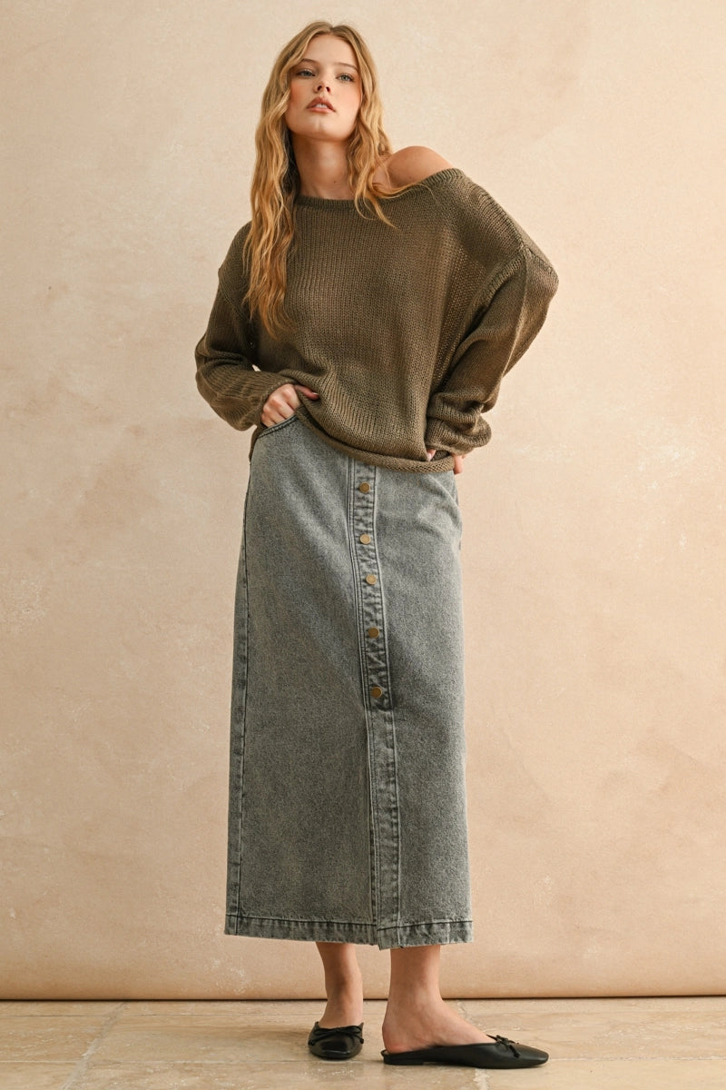 Light Weight Long Sleeve Knitted Top