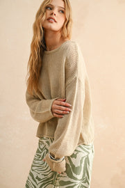 Light Weight Long Sleeve Knitted Top