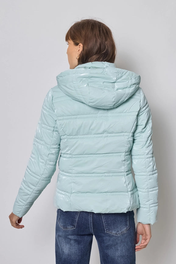 Light and Shiny Down Jacket with hood SKY BLUE-Puffer Jackets-Frime-S-SKY BLUE-Urbanheer