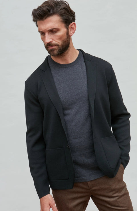 Lightweight Extra Fine Merino Wool Knitted Blazer
