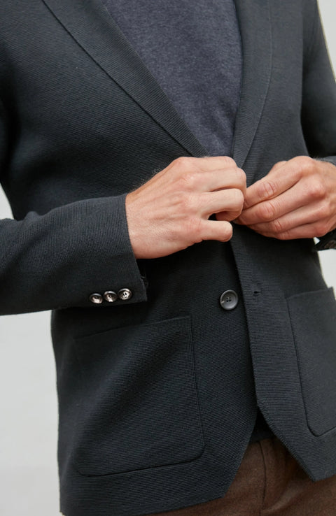 Lightweight Extra Fine Merino Wool Knitted Blazer