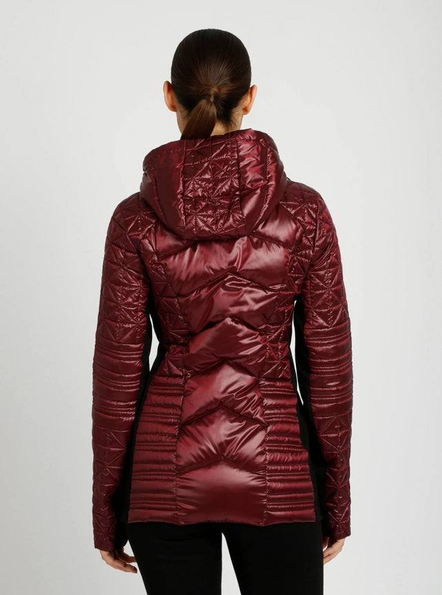 Lightweight Hooded Packable Mid Length Puffer Jls-Puffer Jacket-Blanc Noir-XS-Black-Urbanheer