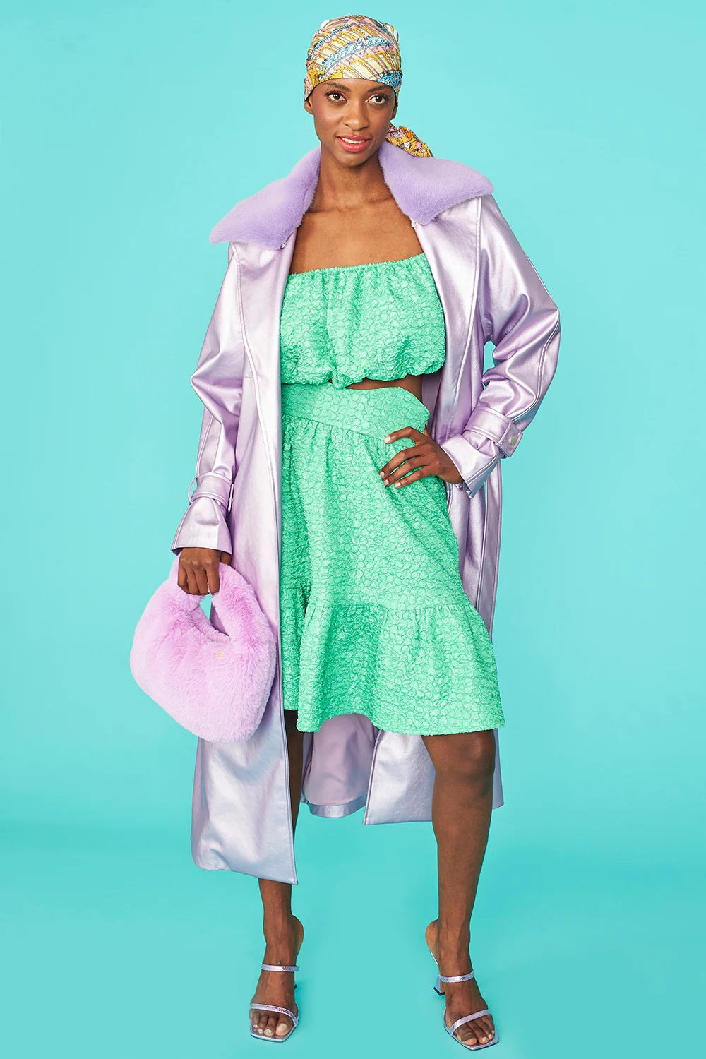 Lilac Faux Suede Metallic Maxi Trench Coat-Faux Leather Coats-Buy Me Fur Ltd-S-M-Lilac-Faux Leather-Urbanheer