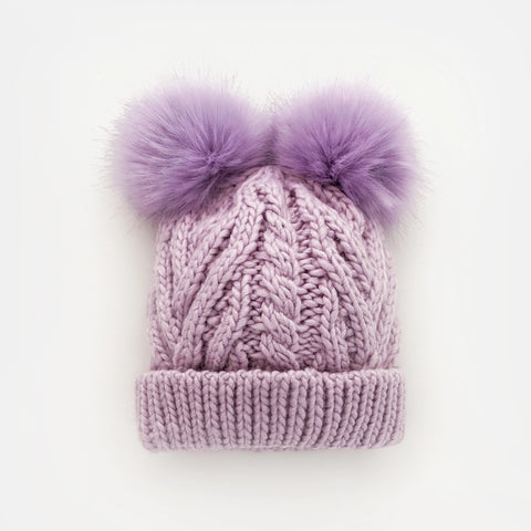 Lilac Fluffer Beanie Hat Baby & Kids.