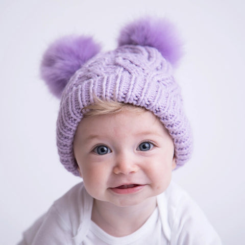 Lilac Fluffer Beanie Hat Baby & Kids.