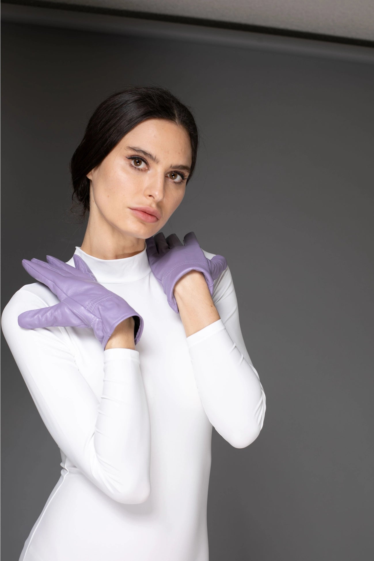 Lilac Soft Italian Leather Gloves