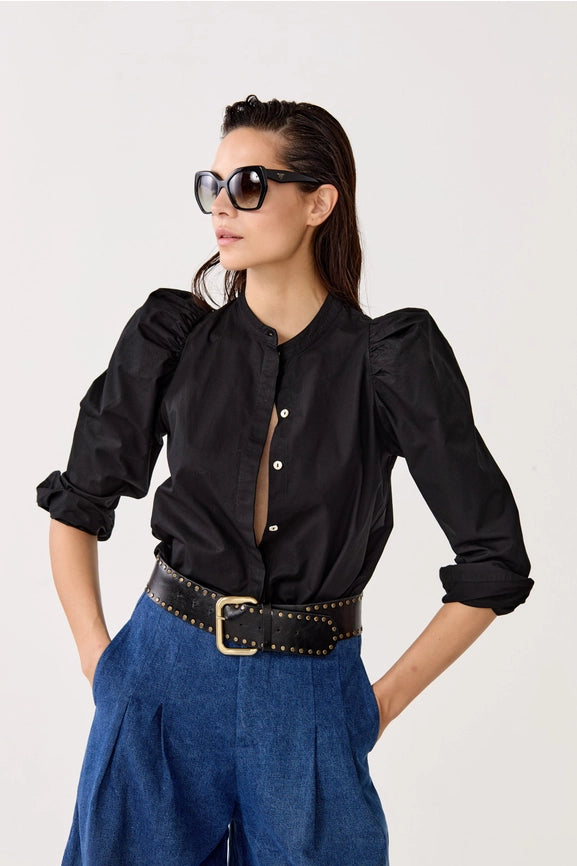 Lilium Poplin Shirt - Black-Shirt-Lanhtropy-XS-Black-Urbanheer