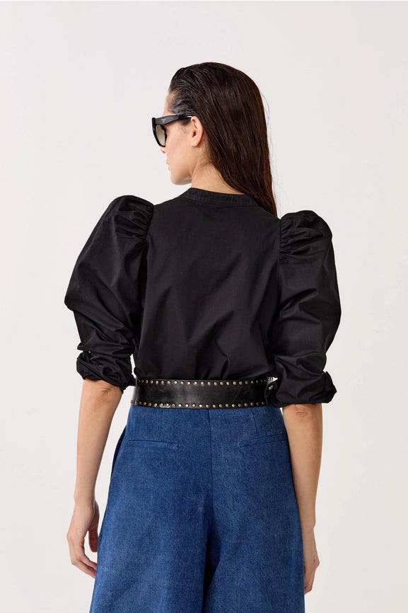 Lilium Poplin Shirt - Black-Shirt-Lanhtropy-XS-Black-Urbanheer