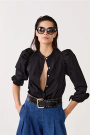 Lilium Poplin Shirt - Black-Shirt-Lanhtropy-XS-Black-Urbanheer