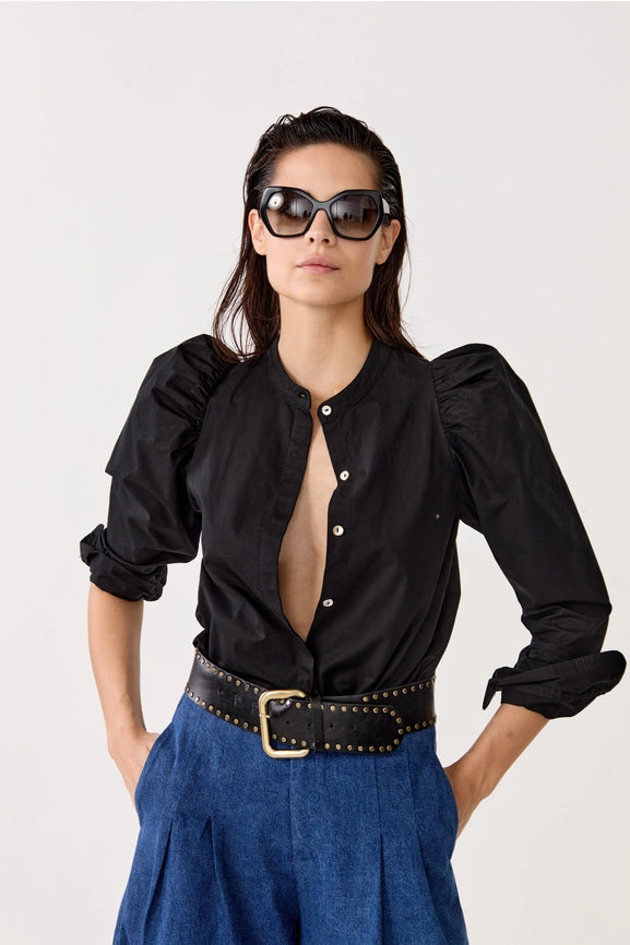 Lilium Poplin Shirt - Black-Shirt-Lanhtropy-XS-Black-Urbanheer