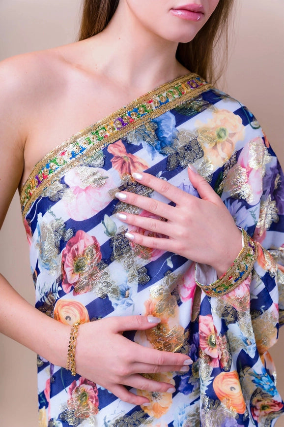 Lily Floral One-Shoulder Maxi Dress-Dress-Sandhya Garg-M-Urbanheer